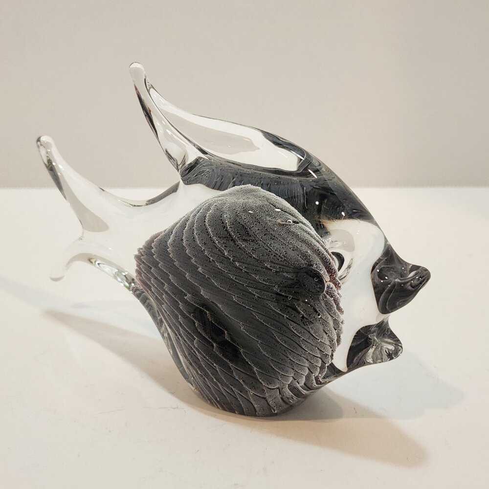 Vintage Signed FM Konstglas Marcolin Fumato Hand Blown Glass Fish Figurine